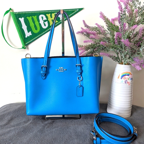Coach Mollie 25 Tote In Bright Blue - Picture 1 of 10